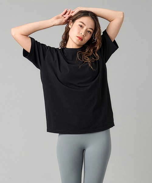 Chacott（チャコット）の「HandosomeCottonオーバーTシャツ（Tシャツ/カットソー・レディース・ホワイト/ブラック/スモークピンク・M）」の3枚目の写真