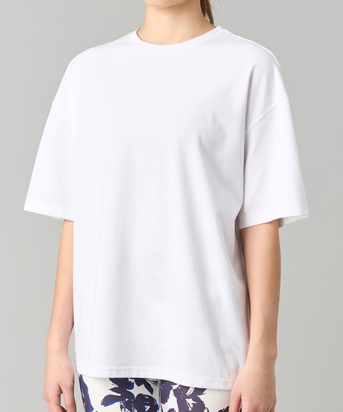 Chacott（チャコット）の「HandosomeCottonオーバーTシャツ（Tシャツ/カットソー・レディース・ホワイト/ブラック/スモークピンク・M）」の5枚目の写真