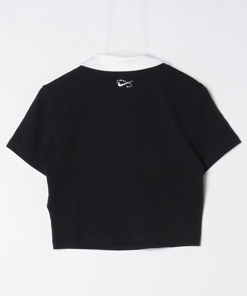 NIKE（ナイキ）の「ナイキ NIKE ナイキ   NSW クロップS/S トップ（ポロシャツ・レディース・ブラック×ホワイト/ホワイト×ブルー・S/M/L/XL）」の10枚目の写真