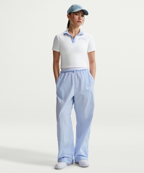 NIKE（ナイキ）の「ナイキ NIKE ナイキ   NSW クロップS/S トップ（ポロシャツ・レディース・ブラック×ホワイト/ホワイト×ブルー・S/M/L/XL）」の12枚目の写真