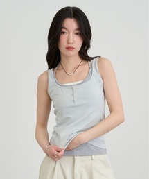 NUJOH | Layered Strap Slim Tank Top / レイヤードストラップスリムタンクトップ(タンクトップ)