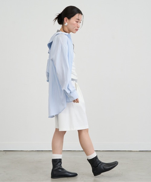 NUJOH(ヌゾ)の「Layered Strap Slim Tank Top / レイヤードストラップスリムタンクトップ(タンクトップ・レディース・ピンク/ライトブルー/アイボリー/グレー・FREE)」の15枚目の写真