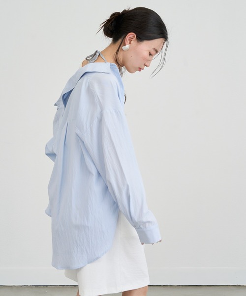 NUJOH(ヌゾ)の「Layered Strap Slim Tank Top / レイヤードストラップスリムタンクトップ(タンクトップ・レディース・ピンク/ライトブルー/アイボリー/グレー・FREE)」の11枚目の写真