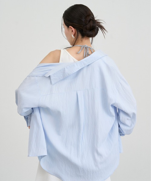 NUJOH(ヌゾ)の「Layered Strap Slim Tank Top / レイヤードストラップスリムタンクトップ(タンクトップ・レディース・ピンク/ライトブルー/アイボリー/グレー・FREE)」の12枚目の写真