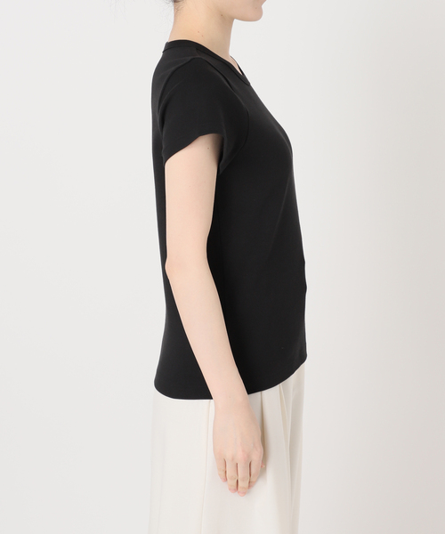Noble(ノーブル)の「《追加・WEB限定カラー》スビンコットンスムースコンパクトTシャツ2(Tシャツ/カットソー・レディース・ベージュ/チョコ/ブラック/ライトグリーン/ホワイト・FREE)」の18枚目の写真