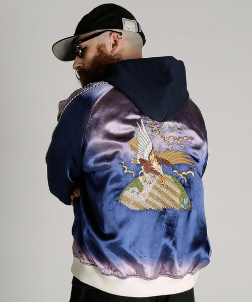 schott(ショット)の「Schott/ショット/RAYON SUKA JKT/レーヨン スカジャン(スカジャン・メンズ・ブラック/ネイビー・M/L/XL/2XL)」の6枚目の写真