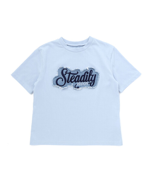 ZIDDY(ジディ)の「【 ニコ☆プチ 】デニムワッペン ロゴTシャツ(130~160cm)(Tシャツ/カットソー・キッズ・ブルー/ブラック・140cm/150cm/130cm/FREE)」の14枚目の写真