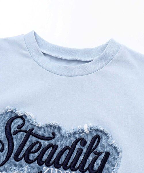 ZIDDY(ジディ)の「【 ニコ☆プチ 】デニムワッペン ロゴTシャツ(130~160cm)(Tシャツ/カットソー・キッズ・ブルー/ブラック・140cm/150cm/130cm/FREE)」の16枚目の写真