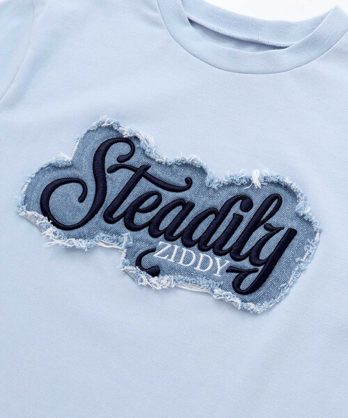 ZIDDY(ジディ)の「【 ニコ☆プチ 】デニムワッペン ロゴTシャツ(130~160cm)(Tシャツ/カットソー・キッズ・ブルー/ブラック・140cm/150cm/130cm/FREE)」の17枚目の写真