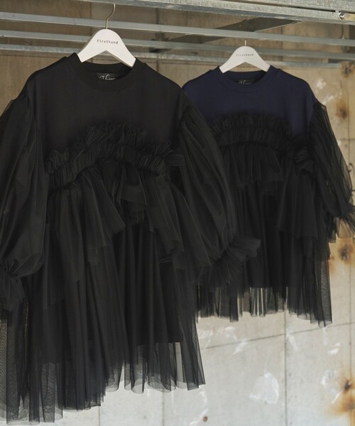 Firsthand(ファーストハンド)の「VIVIANO × Firsthand/ヴィヴィアーノ 別注 Volume Tulle T-shirt / ボリューム チュール Tシャツ(Tシャツ/カットソー・レディース・ブラック/ネイビー・FREE)」の8枚目の写真