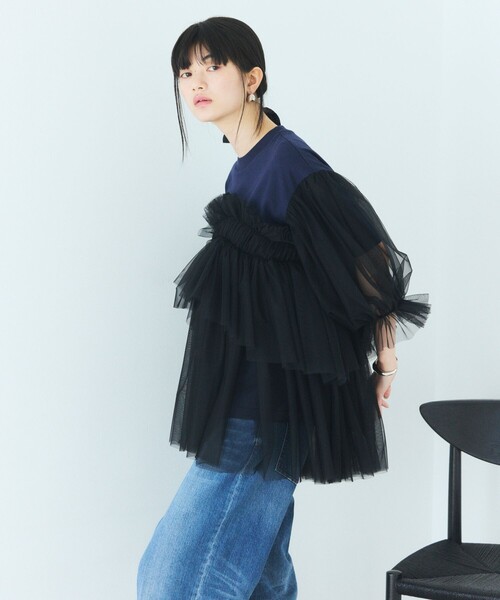 Firsthand(ファーストハンド)の「VIVIANO × Firsthand/ヴィヴィアーノ 別注 Volume Tulle T-shirt / ボリューム チュール Tシャツ(Tシャツ/カットソー・レディース・ブラック/ネイビー・FREE)」の16枚目の写真