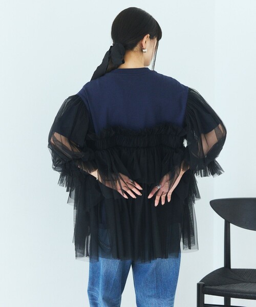 Firsthand(ファーストハンド)の「VIVIANO × Firsthand/ヴィヴィアーノ 別注 Volume Tulle T-shirt / ボリューム チュール Tシャツ(Tシャツ/カットソー・レディース・ブラック/ネイビー・FREE)」の17枚目の写真