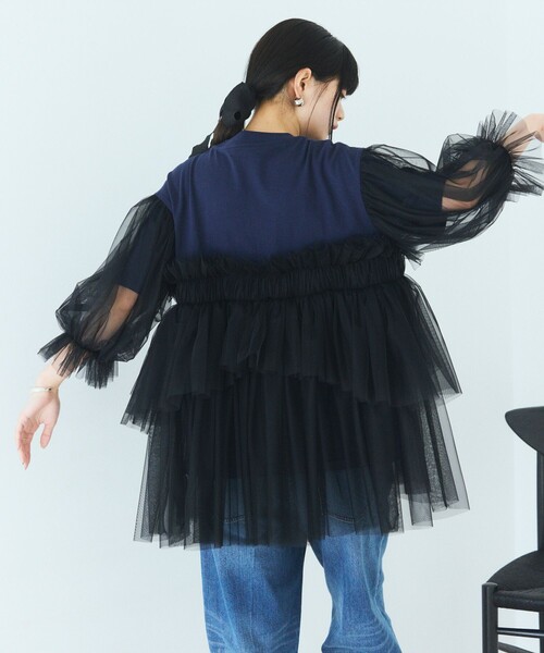 Firsthand(ファーストハンド)の「VIVIANO × Firsthand/ヴィヴィアーノ 別注 Volume Tulle T-shirt / ボリューム チュール Tシャツ(Tシャツ/カットソー・レディース・ブラック/ネイビー・FREE)」の18枚目の写真