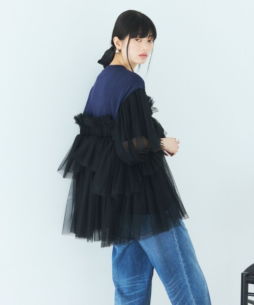 Firsthand(ファーストハンド)の「VIVIANO × Firsthand/ヴィヴィアーノ 別注 Volume Tulle T-shirt / ボリューム チュール Tシャツ(Tシャツ/カットソー・レディース・ブラック/ネイビー・FREE)」の19枚目の写真