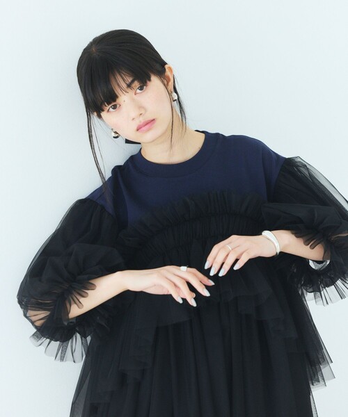 Firsthand(ファーストハンド)の「VIVIANO × Firsthand/ヴィヴィアーノ 別注 Volume Tulle T-shirt / ボリューム チュール Tシャツ(Tシャツ/カットソー・レディース・ブラック/ネイビー・FREE)」の22枚目の写真