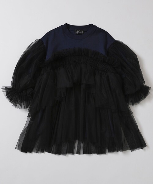 Firsthand(ファーストハンド)の「VIVIANO × Firsthand/ヴィヴィアーノ 別注 Volume Tulle T-shirt / ボリューム チュール Tシャツ(Tシャツ/カットソー・レディース・ブラック/ネイビー・FREE)」の5枚目の写真