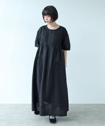 △40/リネン pin tuck ワンピース