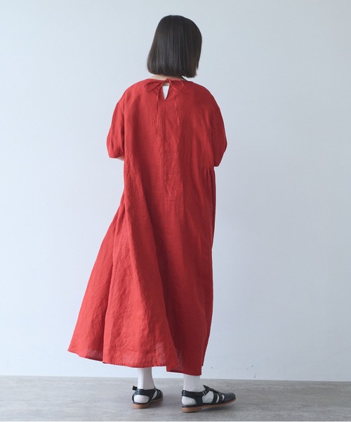 bulle de savon(ビュルデサボン)の「△40/リネン pin tuck ワンピース(ワンピース・レディース・レッド/ブラック・FREE)」の13枚目の写真