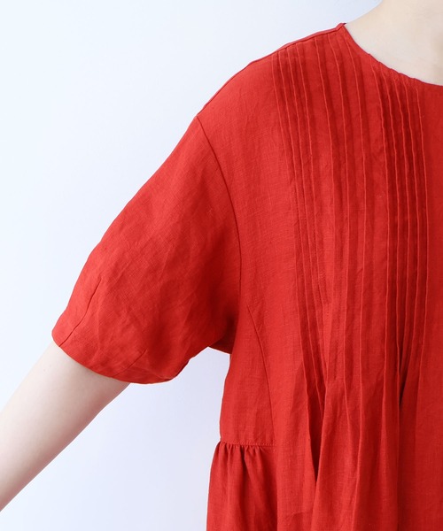 bulle de savon(ビュルデサボン)の「△40/リネン pin tuck ワンピース(ワンピース・レディース・レッド/ブラック・FREE)」の19枚目の写真