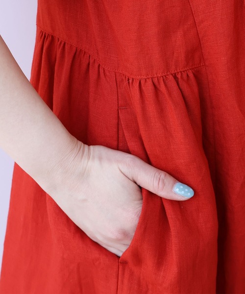 bulle de savon(ビュルデサボン)の「△40/リネン pin tuck ワンピース(ワンピース・レディース・レッド/ブラック・FREE)」の20枚目の写真