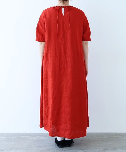 bulle de savon(ビュルデサボン)の「△40/リネン pin tuck ワンピース(ワンピース・レディース・レッド/ブラック・FREE)」の16枚目の写真