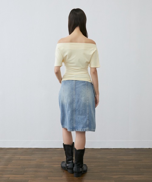 Rohwel（ローウェル）の「Half Denim Skirt / ハーフデニムスカート（デニムスカート・レディース・ブルー・FREE）」の4枚目の写真