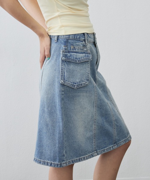 Rohwel（ローウェル）の「Half Denim Skirt / ハーフデニムスカート（デニムスカート・レディース・ブルー・FREE）」の11枚目の写真