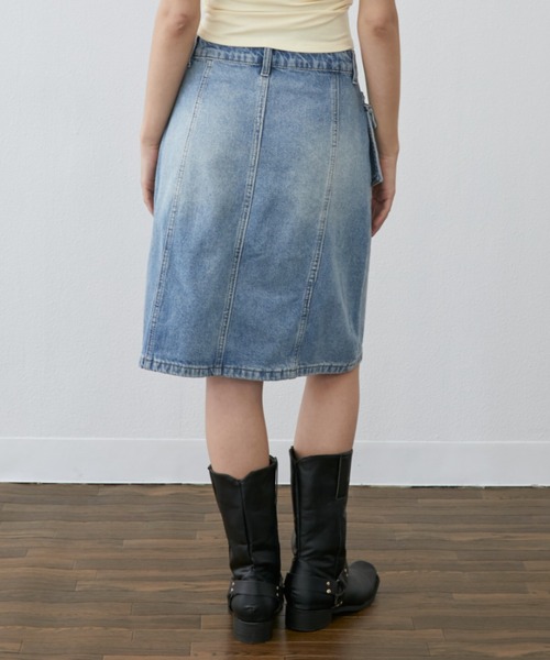Rohwel（ローウェル）の「Half Denim Skirt / ハーフデニムスカート（デニムスカート・レディース・ブルー・FREE）」の10枚目の写真