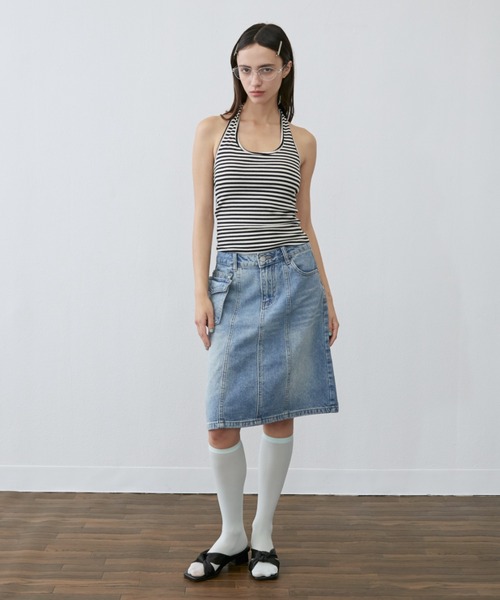 Rohwel（ローウェル）の「Half Denim Skirt / ハーフデニムスカート（デニムスカート・レディース・ブルー・FREE）」の16枚目の写真