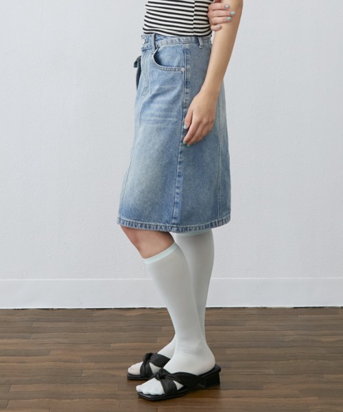 Rohwel（ローウェル）の「Half Denim Skirt / ハーフデニムスカート（デニムスカート・レディース・ブルー・FREE）」の12枚目の写真