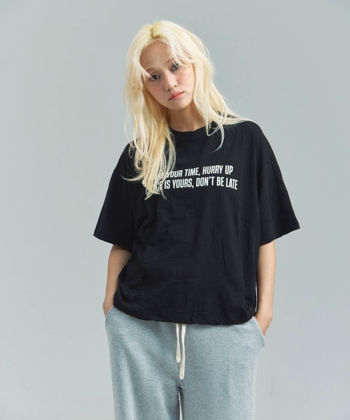 JACKROSE(ジャックローズ)の「JE-クロップド丈・ロゴSSTEE(Tシャツ/カットソー・メンズ・ブラック/レッド/グレー・FREE)」の6枚目の写真