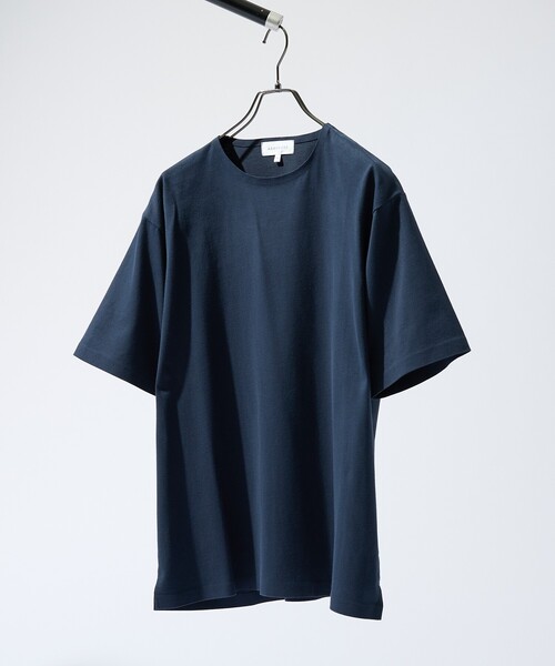 ABAHOUSE（アバハウス）の「圧着 シームレスTシャツ / リラックスフィット（Tシャツ/カットソー・メンズ・ホワイト/ブラック/パープル/ネイビー/グリーン・46/48）」の6枚目の写真