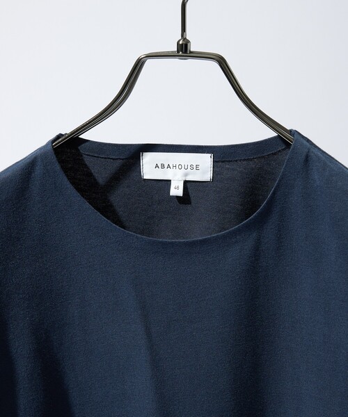 ABAHOUSE（アバハウス）の「圧着 シームレスTシャツ / リラックスフィット（Tシャツ/カットソー・メンズ・ホワイト/ブラック/パープル/ネイビー/グリーン・46/48）」の7枚目の写真