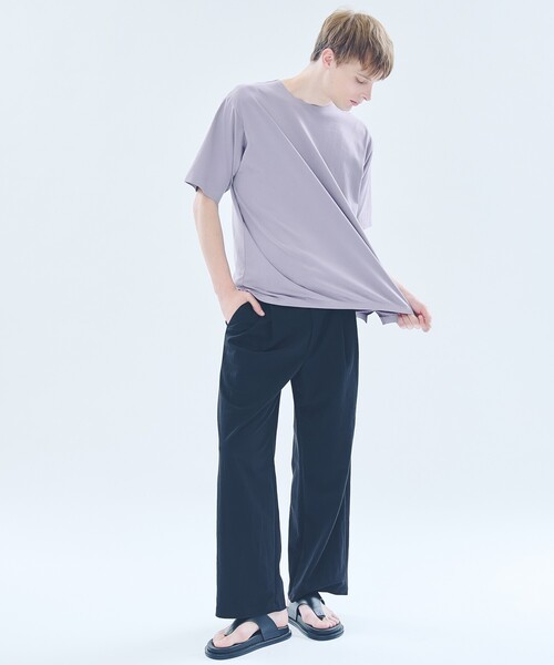 ABAHOUSE(アバハウス)の「圧着 シームレスTシャツ / リラックスフィット(Tシャツ/カットソー・メンズ・ホワイト/ブラック/パープル/ネイビー/グリーン・46/48)」の21枚目の写真