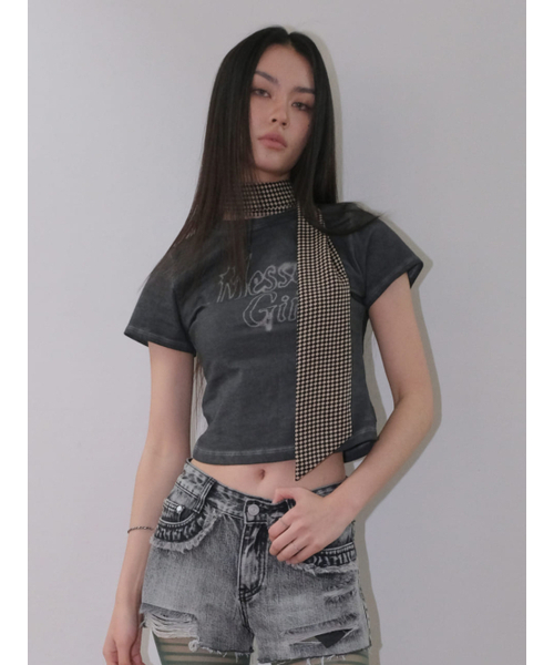 ORDINARY HOLIDAY（オーディナリー ホリデー）の「MESSY GRAPHIC T-SHIRT [CHARCOAL]（Tシャツ/カットソー・レディース・その他・FREE）」の2枚目の写真
