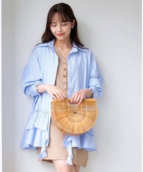 Ehre style(エーレスタイル)の「甘すぎない 大人の 華やか ブラウス(シャツ/ブラウス・レディース・ストライプ・FREE)」の6枚目の写真