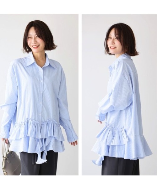 Ehre style(エーレスタイル)の「甘すぎない 大人の 華やか ブラウス(シャツ/ブラウス・レディース・ストライプ・FREE)」の8枚目の写真
