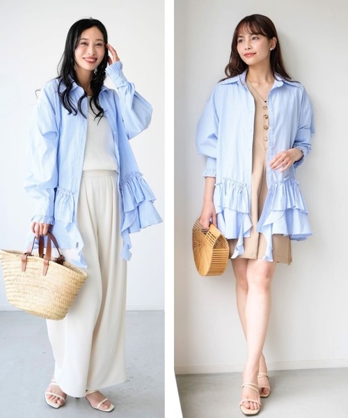 Ehre style(エーレスタイル)の「甘すぎない 大人の 華やか ブラウス(シャツ/ブラウス・レディース・ストライプ・FREE)」の11枚目の写真