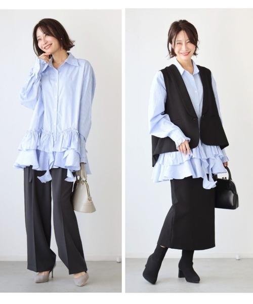 Ehre style(エーレスタイル)の「甘すぎない 大人の 華やか ブラウス(シャツ/ブラウス・レディース・ストライプ・FREE)」の14枚目の写真
