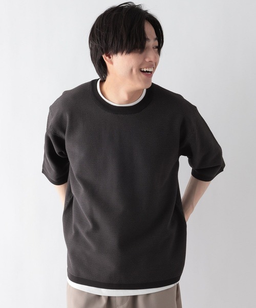 GLOBAL WORK(グローバルワーク)の「トクトク2SETカノコニット半袖T/684790(ニット/セーター・メンズ・ネイビー/グレー/チャコールグレー/ブラウン系その他6・X-LARGE/SMALL/LARGE/MEDIUM)」の10枚目の写真