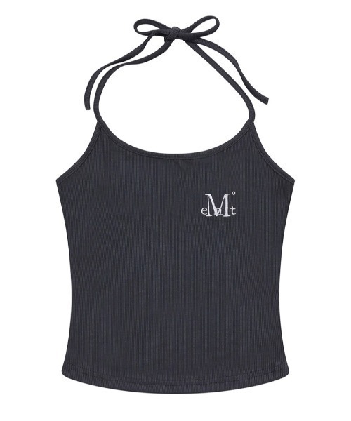 MUCENT（ムセント）の「A'GEM/9 × .kom 『MUCENT/ムセント』 ENOA HALTER NECK CROP SLEEVELESS/ENOAホルターネッククロップスリーブレス（キャミソール・レディース・チャコールグレー/ブラック・FREE）」の8枚目の写真