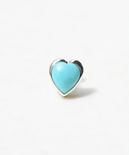 sowi(ソーイ)の「SV925+K10YG Talat Turquoise Heart 片耳ピアス(ピアス(片耳用)・レディース・シルバー・フリ-)」の1枚目の写真