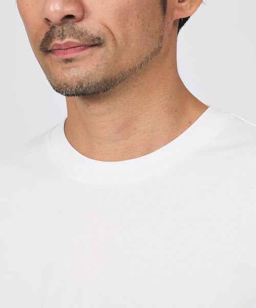 ABAHOUSE GRAY(アバハウスグレイ)の「【SMART CLOSET】シルケット天竺 ワイドリブ Tシャツ / 接触冷感 / 遮熱(Tシャツ/カットソー・メンズ・ネイビー/ブラック/ホワイト/グレイッシュベージュ/グリーン・46/48/44/50)」の9枚目の写真