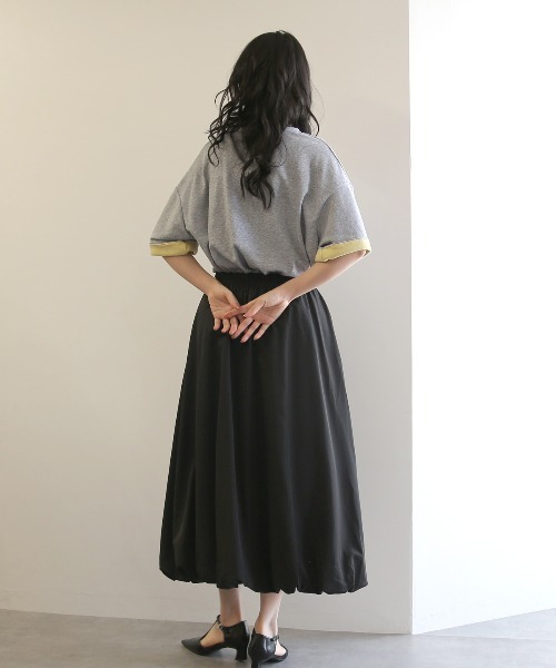 No one knows(ノーワンノーズ)の「ZOZO限定 半袖 バイカラー配色 袖ロールアップ プルオーバー(Tシャツ/カットソー・レディース・杢グレー/チャコール・FREE)」の6枚目の写真