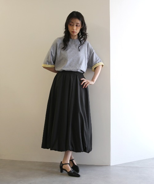 No one knows(ノーワンノーズ)の「ZOZO限定 半袖 バイカラー配色 袖ロールアップ プルオーバー(Tシャツ/カットソー・レディース・杢グレー/チャコール・FREE)」の8枚目の写真