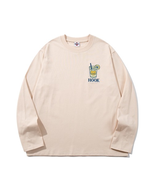 HOOK(フック)の「HOOK -original- FEELIN’ FINE サーフキャットバックプリント ロンT(Tシャツ/カットソー・メンズ・ベージュ/グレー・L/M/XL)」の7枚目の写真