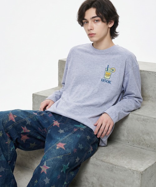 HOOK(フック)の「HOOK -original- FEELIN’ FINE サーフキャットバックプリント ロンT(Tシャツ/カットソー・メンズ・ベージュ/グレー・L/M/XL)」の22枚目の写真