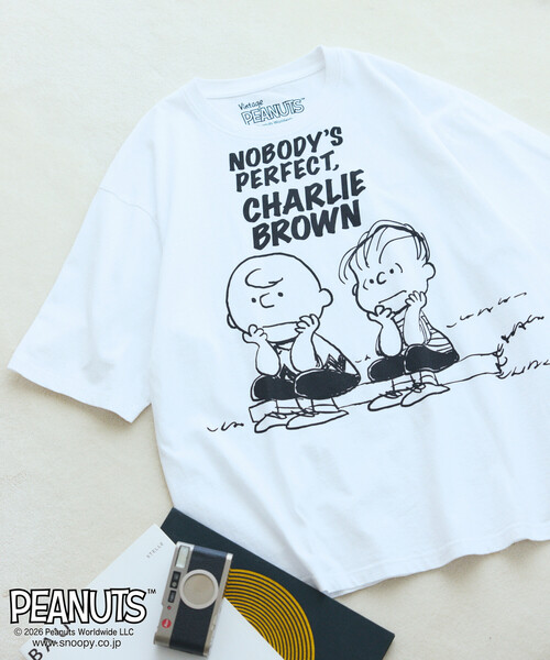 Johnbull（ジョンブル）の「JOHNBULL/ジョンブル PEANUTS BUDDY フロント プリント 半袖 Tシャツ / JT261C02（Tシャツ/カットソー・レディース・ホワイト/チャコールグレー・SMALL）」の4枚目の写真
