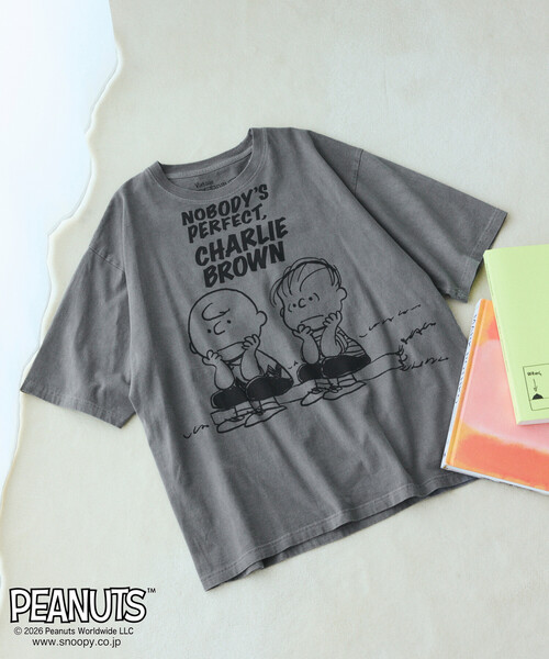 Johnbull（ジョンブル）の「JOHNBULL/ジョンブル PEANUTS BUDDY フロント プリント 半袖 Tシャツ / JT261C02（Tシャツ/カットソー・レディース・ホワイト/チャコールグレー・SMALL）」の6枚目の写真