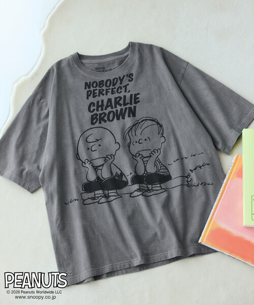 Johnbull（ジョンブル）の「JOHNBULL/ジョンブル PEANUTS BUDDY フロント プリント 半袖 Tシャツ / JT261C02（Tシャツ/カットソー・レディース・ホワイト/チャコールグレー・SMALL）」の7枚目の写真
